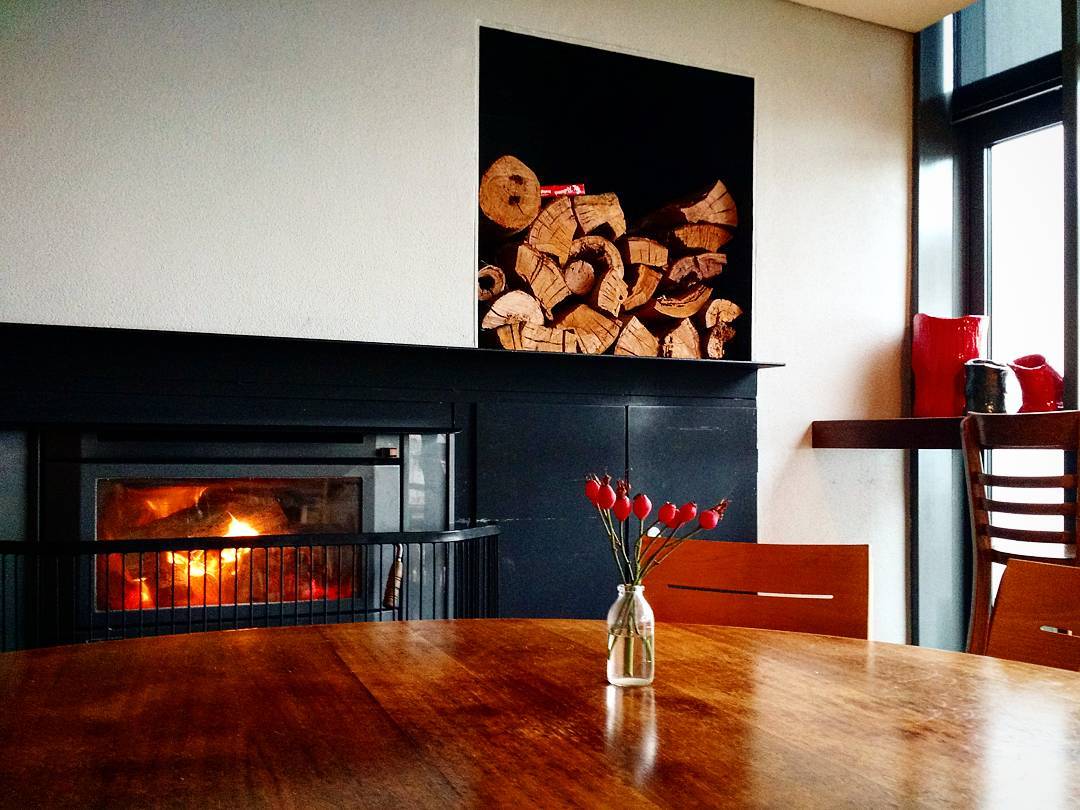 Perfect morning for a coffee by the fire. #Tasmania #woodbridge #woodfire #cosy #mornings
