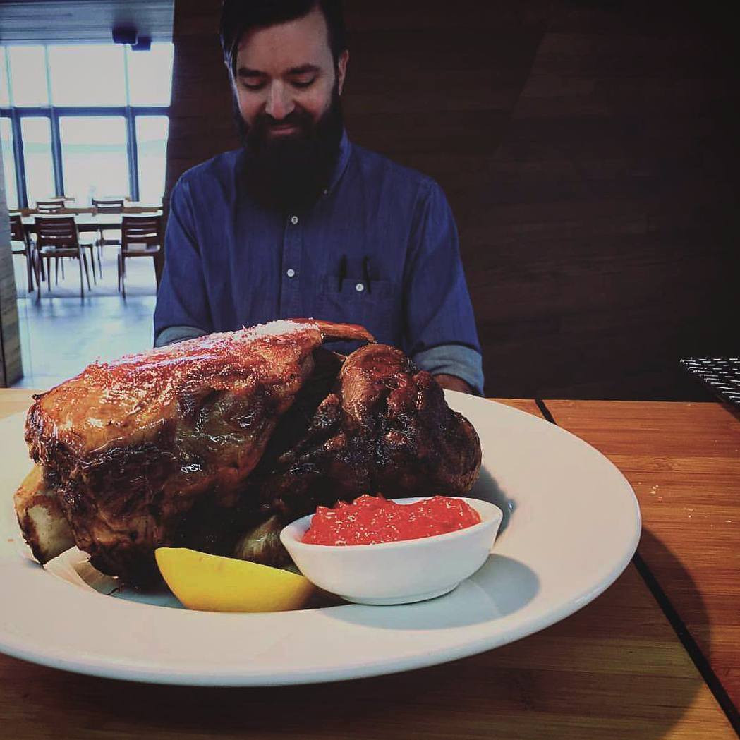 @tom_byrned excited by the smells of hour 16 hour slow cooked lamb shoulder. The joys of the job. ?: @behrens_93 #food #tasmania #lamb #tasfoodie #woodbridge #peppermintbay #peppermintbaycruise