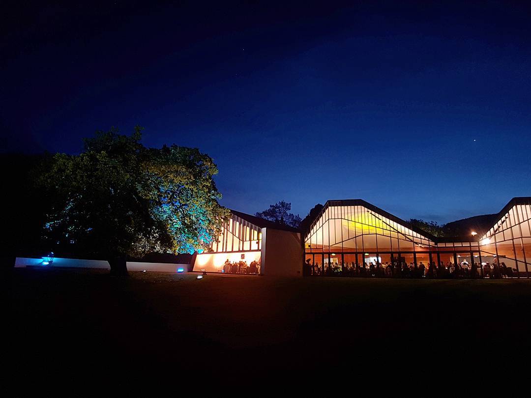 All lit up in the twilight ?: @sandy_mckay92 #lights #twilight #functions #events #architecture #woodbridge #tasmania