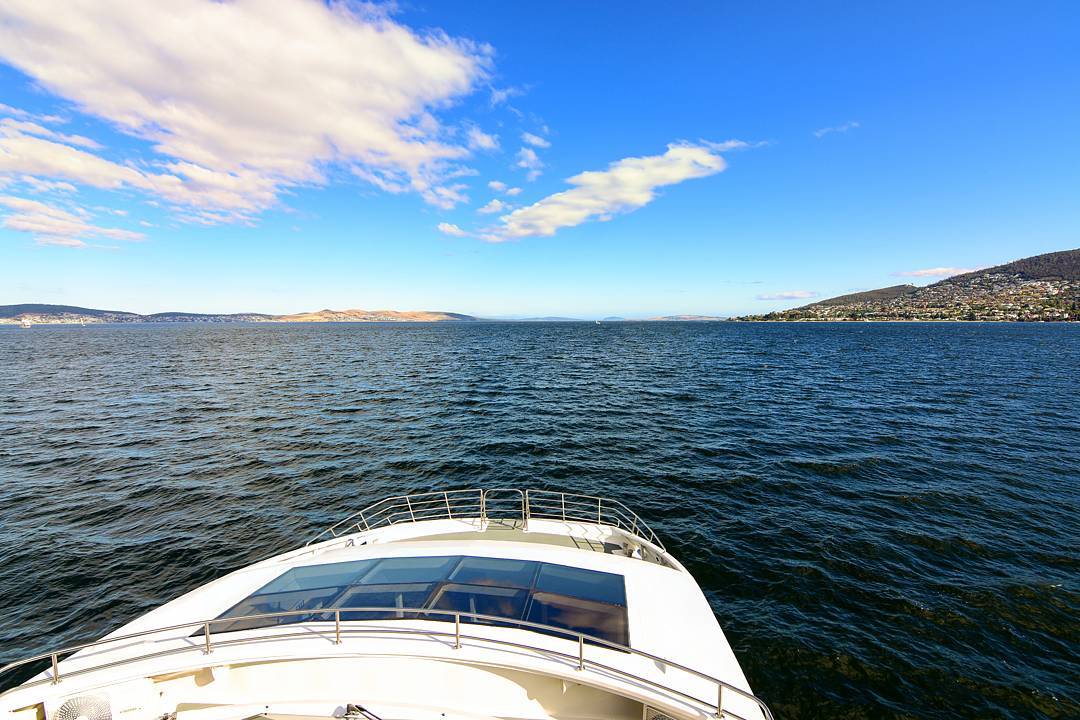 The view from the top deck of our Peppermint Bay ll catamaran. Our lunch cruise is a great way to see the waterways and wildlife of the Greater Hobart region. Book your tickets now ph: 62315113 ?: @sandy_mckay92 #peppermintbay #woodbridge #hobart #tasmania #hobartandbeyond #boat #cruise #summer