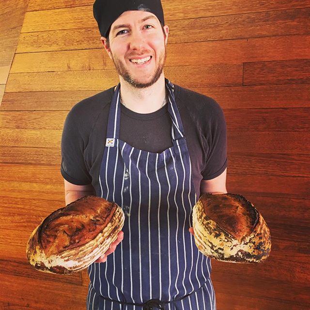 Chef Toby Daniels producing the goods #ryesourdough get it with some brawn or pastrami.