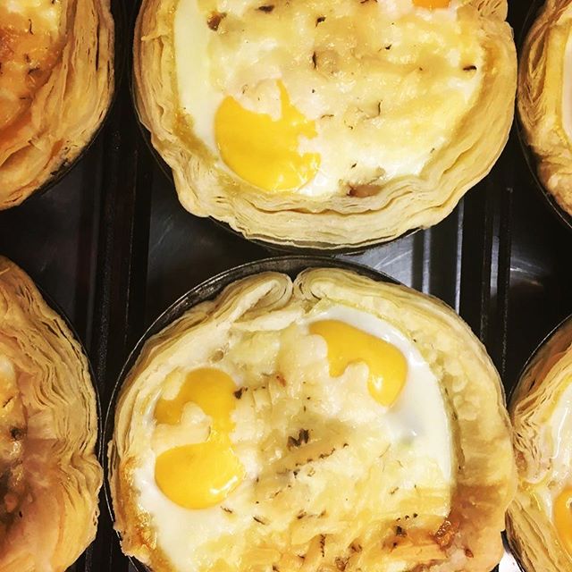 After grand final recovery pies.. house smoked bacon, manchego, and ?? on today ! #eggsandbacon #pies #afterthefootball #sundaysesh #channellife #wiidbridge