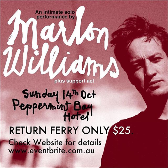 #Repost @peppermint_bay_hotel
・・・
DON’T WANT TO DRIVE? Our fast ferry tickets selling quick don’t miss out on a return ticket from Brooke Street Pier for $25. Or choose our organised coaches for same price. Departing from 3pm on the day. Book via our website Peppermintbay.com.au or Eventbrite page. .
.
Following a captivating performance at Dark MOFO earlier this year,  Peppermint Bay Hotel, in conjunction with WME Entertainment, is excited to announce a very special intimate solo show with New Zealand’s MARLON WILLIAMS.

Marlon has been described as having one of the most extraordinary, effortlessly distinctive voices of his generation, and we are extremely fortunate to have the opportunity to experience this, up close and personal, in a rare solo performance.

Tickets for this show are extremely limited and available via Eventbrite.