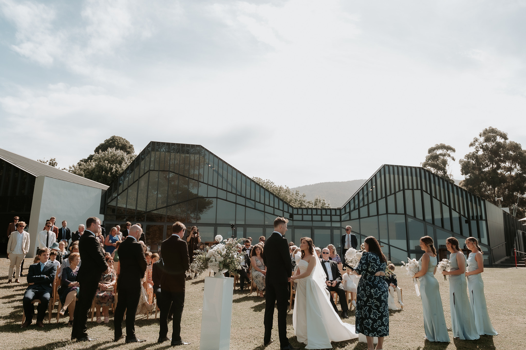 Bride and groom exchanging vows